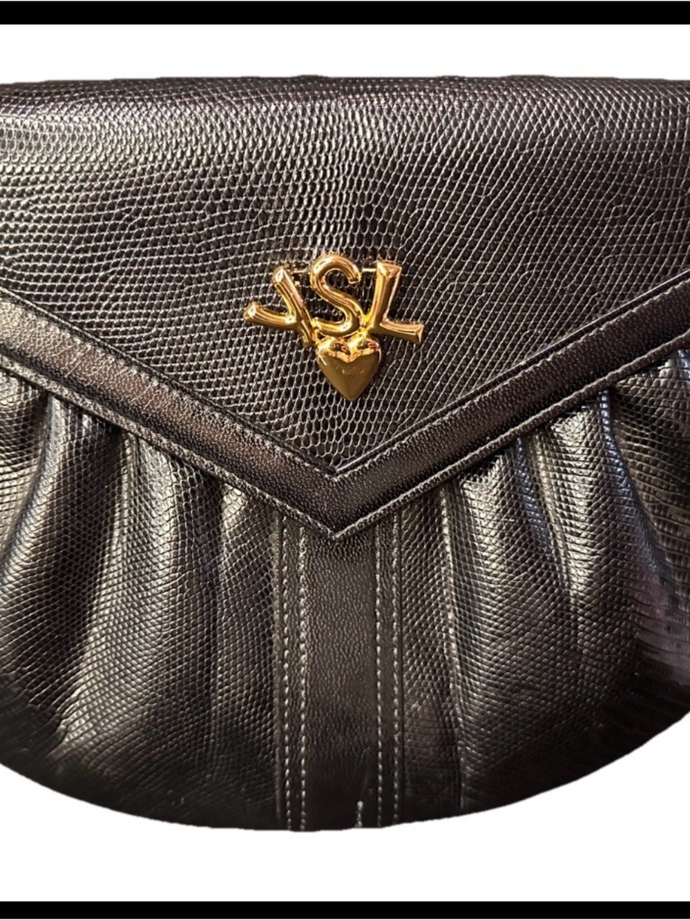 Yves Saint Laurent Black Leather Crossbody Bag womens Vintage - Picture 8 of 13